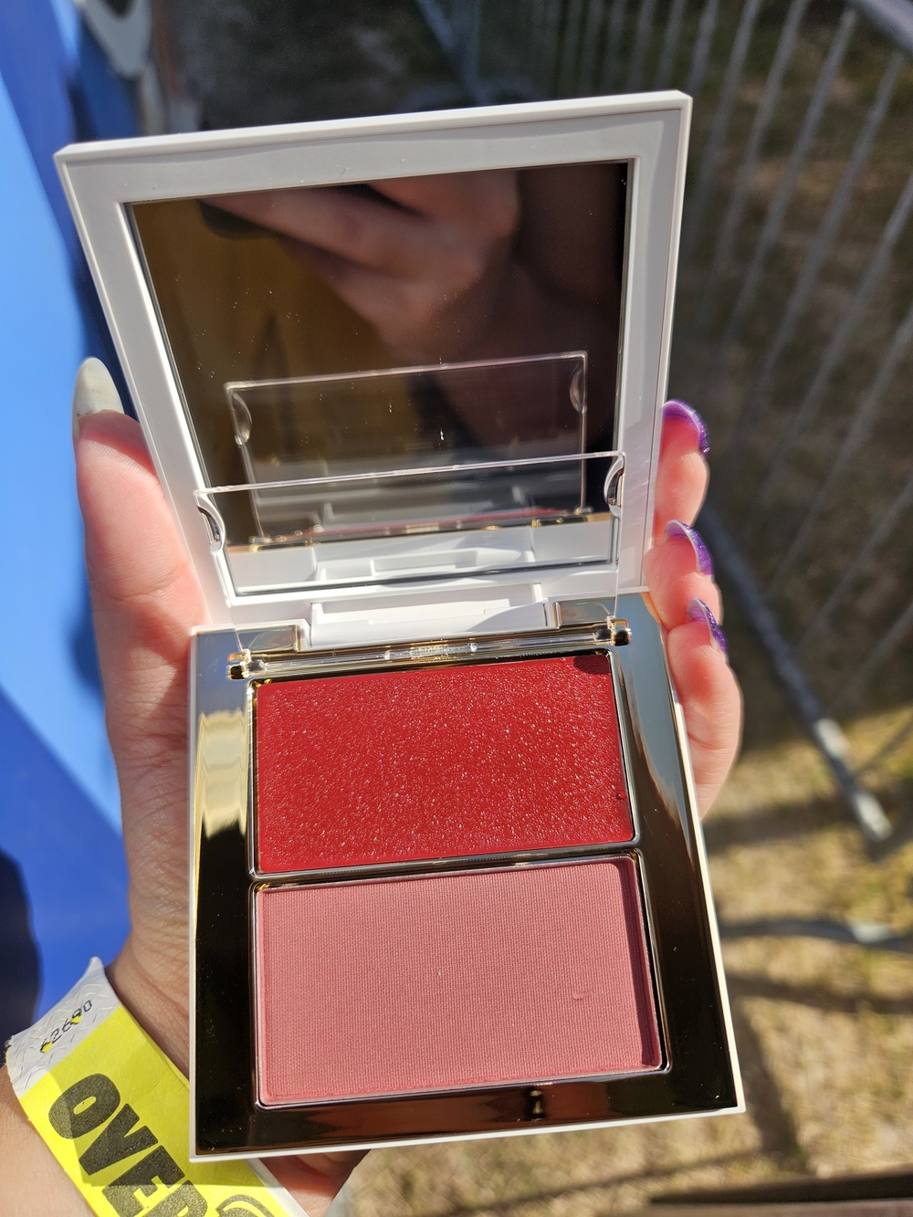 Dual-Texture Cheek Duo — Red & Pink Blush Palette